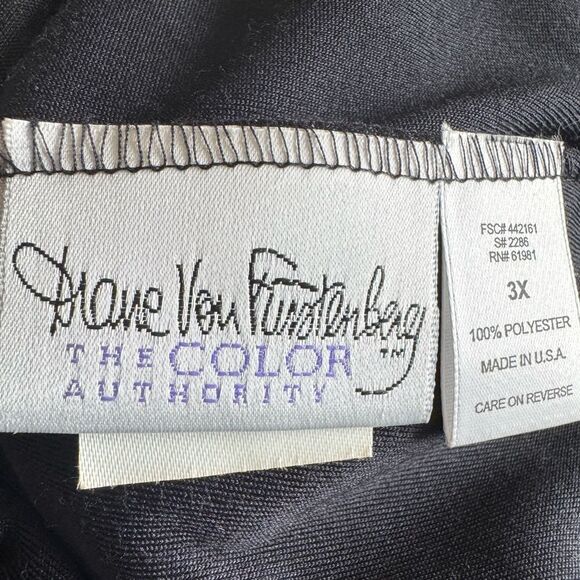 Diane Von Furstenberg Velvet Stretch Waist Pants Women’s Sz 3X Pull-On Black Vtg - Picture 5 of 6